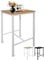 BeFair Bartisch Eiche/Weiß, 60x60x100 cm, Hochtisch mit Fußstütze, Industrial Design, Metallbeine – Komfort und Stabilität