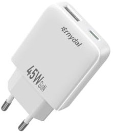 45W GaN USB-C Ladegerät Ultraflach - Dual Port Wandladegerä mit Schnellladefunktion - PD 3.0 Fast Charger Kompatibel mit iPhone 16 15 14 Pro Max 13 12 11 SE 2020 XS XR 8 7, Samsung, Handys