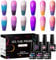 MTSSII UV Nagellack Set 6 Farben UV Chamäleon Shellac Gelnägel Nagel Uv Gel Chamäleon Thermogel Soak Off Nail Polish Manicure für Frauen Geschenkset