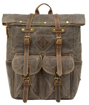 DreiMaster Vintage Herren Rucksack, Grau, One Size