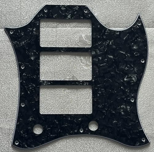 Pickguard für Gibson SG Standard 3 Pickup Style Gitarre Pickguard Schlagbrett Schlagplatte (4-lagig, Black Pearl)