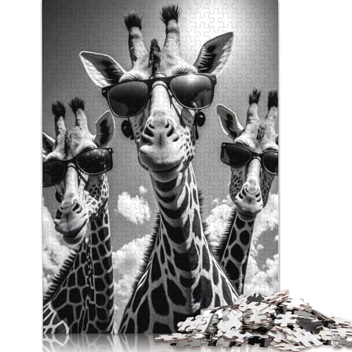 1000-teiliges Giraffen-Rap-Cover-Puzzle für Erwachsene und Teenager, Holzpuzzle, 1000 Teile (75 x 50 cm)