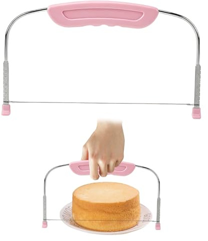 Kuugeo Lyre A Genoise, 1 pièce Coupe Gateau Patisserie, Outils De Cuisson En Acier Inoxydable Réglable Coupe-Gâteau, Decoupe Gateau, Coupe Genoise, pour couper les gâteaux et autres pâtisseries.