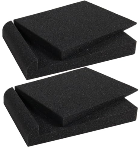 Studio Monitor Isolation Pads 2Pcs - 4 Inch Speaker Acoustic Foam, High-Density Adjustable Angled Sound Isolation Pads