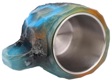 Dioche Crystal Mugs Imitation Mineral Crystal Coffee Mug 320ml Luxury Decorative Coffee Cup with Stainless Steel Liner for Home Office – Elegant Purple Design (Blue)