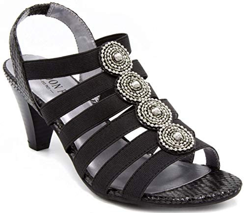 LONDON FOG Nanci Kleid Sandalen, Schwarz, 40.5 EU