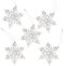 Logbuch-Verlag 5 Schneeflocken Sterne Weihnachten Anhänger aus Holz Eiskristalle Weihnachtsanhänger weiß Silber 8 cm filigraner Baumschmuck
