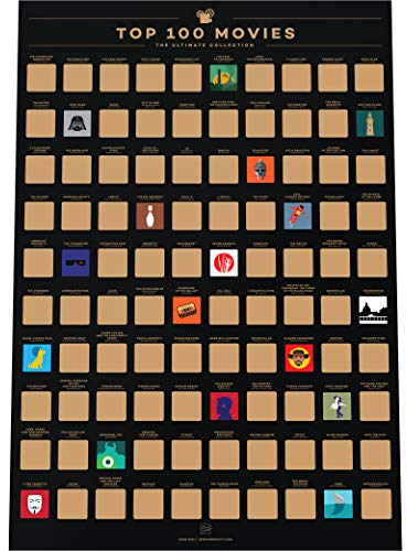 Enno Vatti Top 100 Filme Scratch Off Poster | Filmposter 42 x 60 cm | Rubbelposter Movie Bucket List | Film Poster als Geschenk für Kino Fans | Filmplakat zum rubbeln