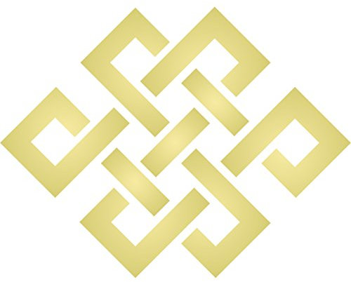 Schablone mit endlosen Knoten, 16,5 x 16,5 cm, wiederverwendbar, keltisch, tibetisch, chinesisch, Ewigkeits-Knoten, Wandschablone