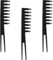 3 Pièces Peignes Fantail Peignes à Dents Larges avec À Deux Fourche Section Fantail Peignes de Coiffure Peignes Démêlants pour Enfant Adulte, Noir