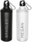 eBuyGB Personalised 800ml BPA Free Metal Reusable Water Bottle with Carabiner Clip - Unisex Custom Name - Use for School, Gym, Outdoor, Yoga & Sports (Black)