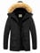 WenVen Homme Veste à Capuche en Coton Classique Manteau Chaud Polaire Parka d'Extérieur d'hiver Veste Militaire Coupe-Vent Mi-Long Décontracté Noir L