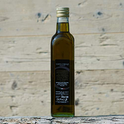 Olio al Tartufo Nero Pregiato 500ml - Condimento Aromatizzato al Tartufo Nero Pregiato - Martelli Fabiano Tartufi