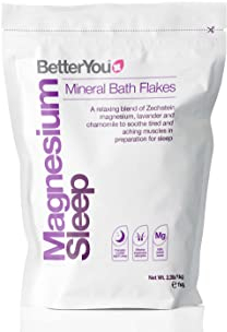 BetterYou Magnesium Sleep Mineral Bath Flakes | Zechstein Magnesium Infused with Lavender & Chamomile to Soothe Aching Muscles | Relaxing Essential Oils for Deep Sleep | 1kg