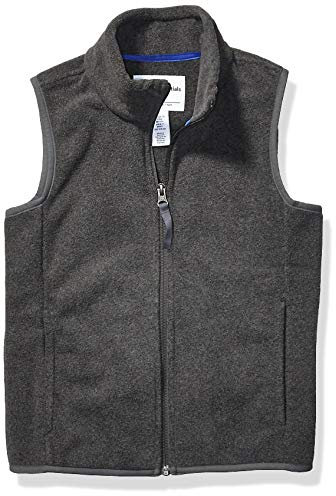 Amazon Essentials Gilet Invernale in Pile Bambini e Ragazzi, Carbone Puntinato, 10 Anni