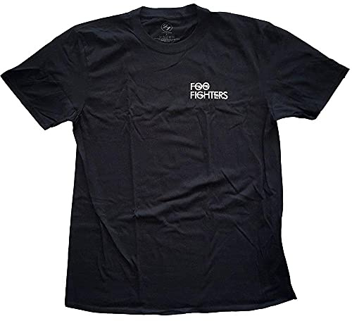Foo Fighters T Shirt Flash Back Print Band Logo Nue offiziell Herren Schwarz XL