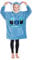 Disney Felpa Oversize Bambina Ragazza con Cappuccio Mickey Minnie Stitch (Blu)