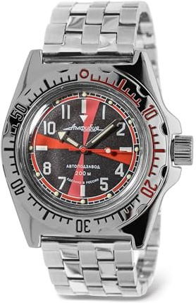 Vostok | Amphibia 110650 Radio Room Automatic Self-Winding Diver Wrist Watch | Steel Bracelet