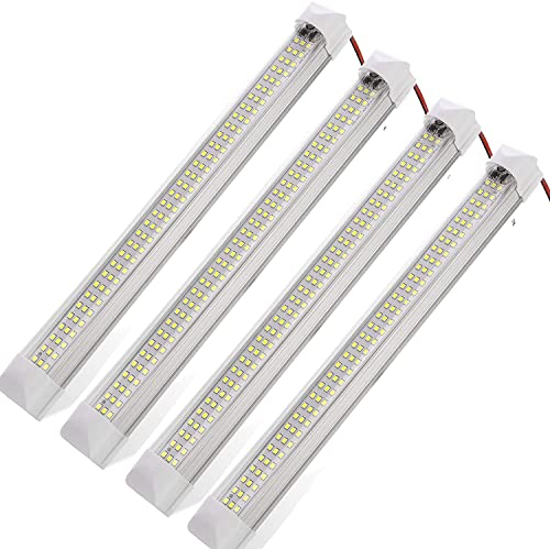 Barre Lumineuse LED 12 V, lumière du Jour 6000 K 13,4 Pouces 99 LED 5 W 500 lumens, Bande Lumineuse LED pour intérieur de Voiture avec Interrupteur pour Camping-Car, remorque, Van, Lot de 4