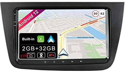 JOYX Android 10 Autoradio Para Seat Leon MK2 (2005-2012) - [2G+32G] - GRATIS Cámara Trasera - 9 Pulgada - GPS 2 Din - Apoyo DAB 4G WLAN Bluetooth5.0 Carplay Control Volante Android Auto Mirrorlink