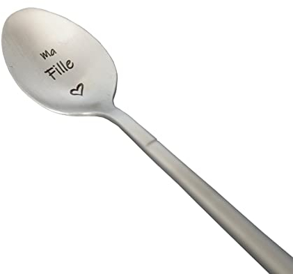 Cucchiaio con messaggio d'amore, idea regalo originale e personalizzato per una festa, Natale o un compleanno, cucchiaino da caffè/dessert con scatola regalo per la mia figlia