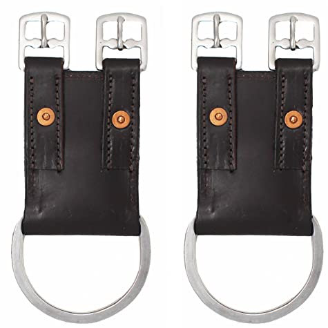 CHALLENGER Pferde-Gurtkonverter 403GC03BR, Leder, Western-Englisch, Doppelschnalle, Braun, 2 Stück