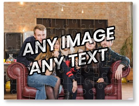 Personalised Wooden MDF Jigsaw Puzzle, 60 Pieces, A5+ Sized with Your Photo/Text, Custom Gift