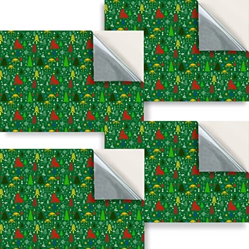 Stick & Go Repositionable Self Adhesive Dolls House Wallpaper 1:24 Scale (Set of 4 Sheets) - Christmas Trees - No. 212