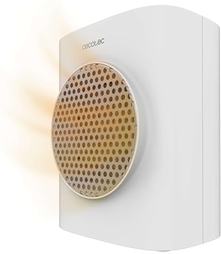Cecotec Chauffage en Céramique de Table ReadyWarm 1570 Max Ceramic Smart White. 1500 W, Technologie en Céramique, Écran Digital, Thermostat Réglable, Silencieux, Système de Sécurité
