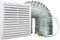 VENTS Cooker Hood Duct Vent Kit, 150mm (6-inch) Diameter. White Louvered Grille with Insect Fly Mesh, 2 Jubilee Clips, 3 Meters Semi-Rigid Metal Aluminium Ducting