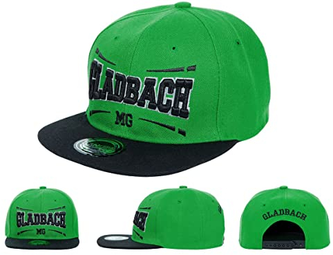 Alsino Gladbach Snapback Basecap Baseball Mütze Käppi Cap Cappy Schirmmütze - Flacher Schirm, Gladbach