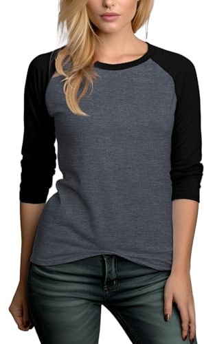 Urban Crest Women's 3/4 Length Sleeve Womens Raglan Tops T-Shirt (Pack of 1)