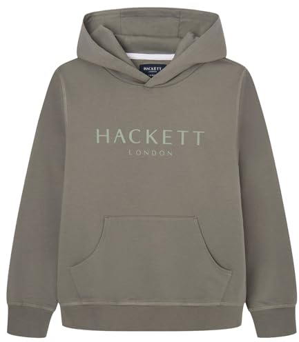 Hackett London Herren Hackett Hoody Sweatshirt, Brown (Khaki), 13 Years