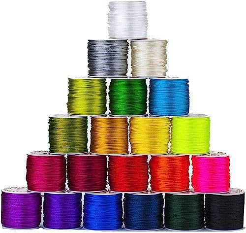 Cordon en Nylon Soyeux satiné Queue de Rat de 2 mm d'épaisseur, Idéal pour l'artisanat, Le Cordon de Perles et la Fabrication de Bijoux. 23 Couleurs par Neotrims UK [Rose Purple, 10 Meters]