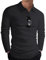 HMIYA Poloshirt Herren Langarm Baumwolle Langarmshirt Sweatshirt V-Ausschnitt Casual T-Shirts (Dunkelgrau,4XL)