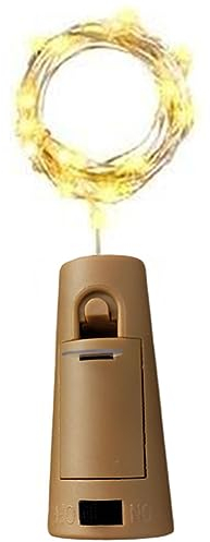Cymwer Mini guirlande lumineuse étanche IP65 alimentée par batterie blanc chaud/blanc froid/coloré LED bouteille de vin en liège pour décoration de Noël, mariage, fête d'anniversaire