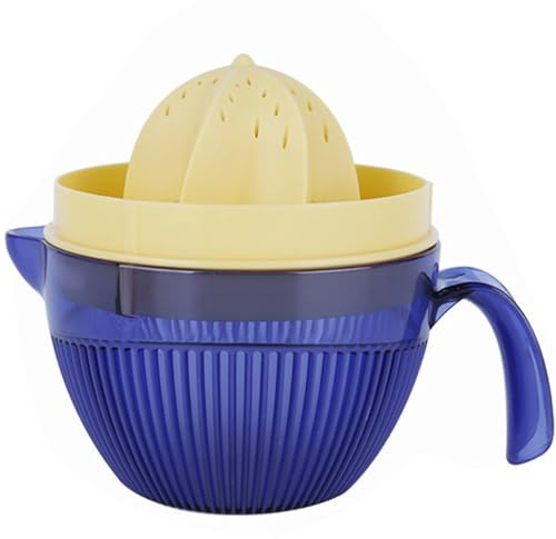Presse-agrumes manuel en plastique orange/pamplemousse/citron vert, grand presse-agrumes manuel avec fentes et tasse de 591 ml avec bec, sans BPA, alésoir rotatif à 6 dents