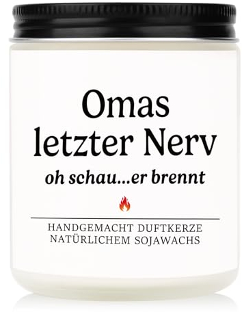 Craftique Oma Geschenk - Letzter Nerv Kerze im Glas, Geburtstags- und Muttertagsgeschenk für Oma, Granny