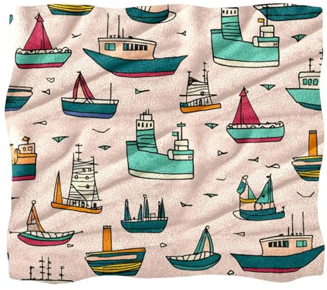 Weiche Überwurfdecke, Couchdecke, Boote, Schiffe, Ozean, 150 x 99,8 cm