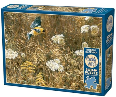 Cobble Hill 3845087 Goldzeisig im Feld, 500 Teile Puzzle inkl. Puzzleposter für Erwachsene und Kinder ab 12 Jahren, Landschaftspuzzle, Vogel