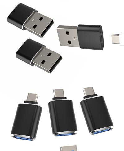 USB-C to USB A Adapter 3.0 OTG Cable Accessories (6Pack)for Apple iPhone15 Pro Max Plus iPad 10、Air4/5、Mini6、Pro 12.9 Macbook compatible for Samsung Galaxy S23 Type C Mouse Port Thunderbolt Converter