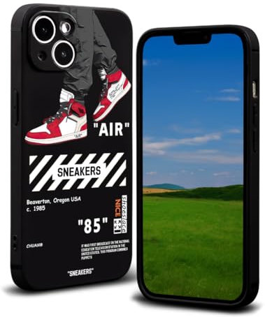 CHBSHENG Cool Design Phone Case for iPhone 13 Case for Boys Men Street Aesthetic Shockproof Basketball Sneaker Sports Designer Cases Compatible with iPhone 13 Black