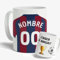 Taza Personalizada con nombre de Fútbol Barcelona. Tazas de Desayuno personalizada. Regalo Original para Aficionados del Futbol. Regalos Mundial Futbolistas. Pulsera de regalo