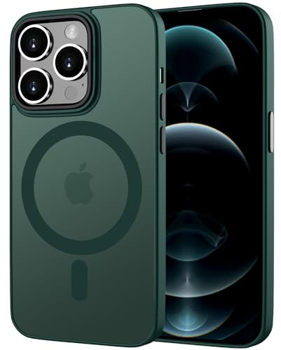 ORDA Magnetic for iPhone 12 Pro Max case Compatible with MagSafe for iPhone 12 Pro Max case with Anti-Fingerprint Protective Cover Frosted Translucent Matte for 6.7 inch - Green