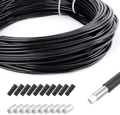 TAPKUA 10m Gaine de Câble de Frein de Vélo Diamètre 5mm, Tuyau Extérieur Avec Embouts