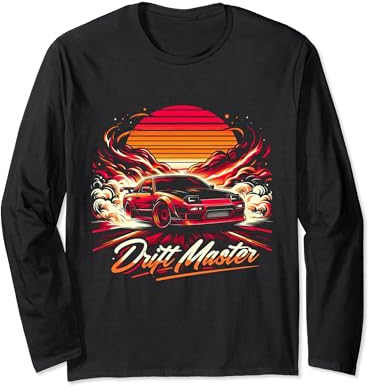 Drift Master Speed Racing Sonnenuntergang am Horizont Langarmshirt