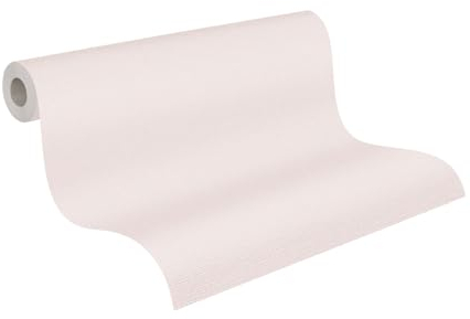 A.S. Création Vliestapete 10,05 m x 0,53 m - einfarbige Strukturtapete Hellrosa - Pastell Wandtapete Made in Germany - 395473
