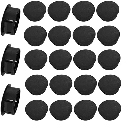 ZUOQIANG 20 pièces Cache Trou Meuble, 8 mm Bouchons en Plastique Rond, Cache Trou Bouchon, Bouchon Plastique, Bouchon de Trou de Percage pour Verrouillage Trou Meubles