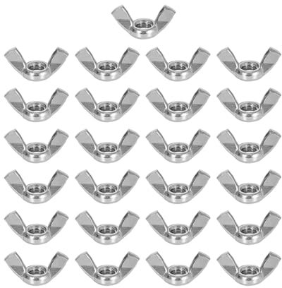 Cleminsta 25 Pièces Ecrou Papillon en acier inoxydable Ecrous à Ailette Filetage Écrous à Oreilles Métrique Femelle Outils Bricolage Outils Pour la Fixation Accessoire Couleur Argent (M5)