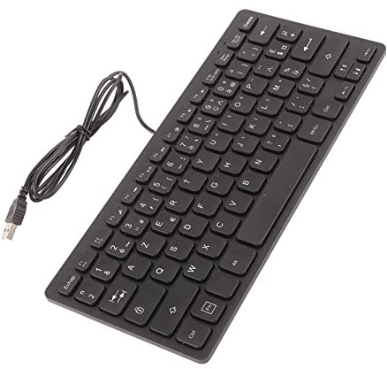 OVAQUIXI 78 Touches de Conception Ergonomique Ultra-Mince Mini Clavier de PC Filaire USB, Clavier de PC, adapté à L'ordinateur Portable PC (Mise en Page AZERTY français)